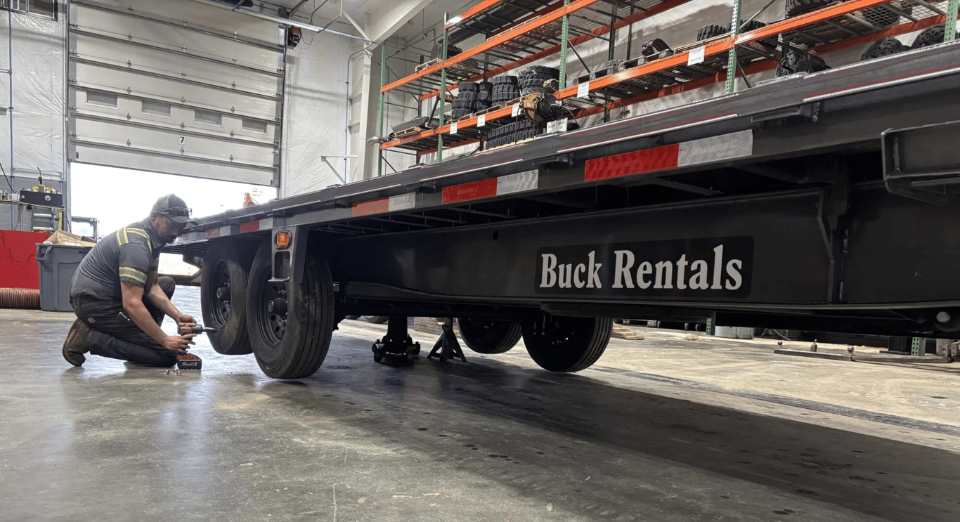 Deckover Trailer being repaired
