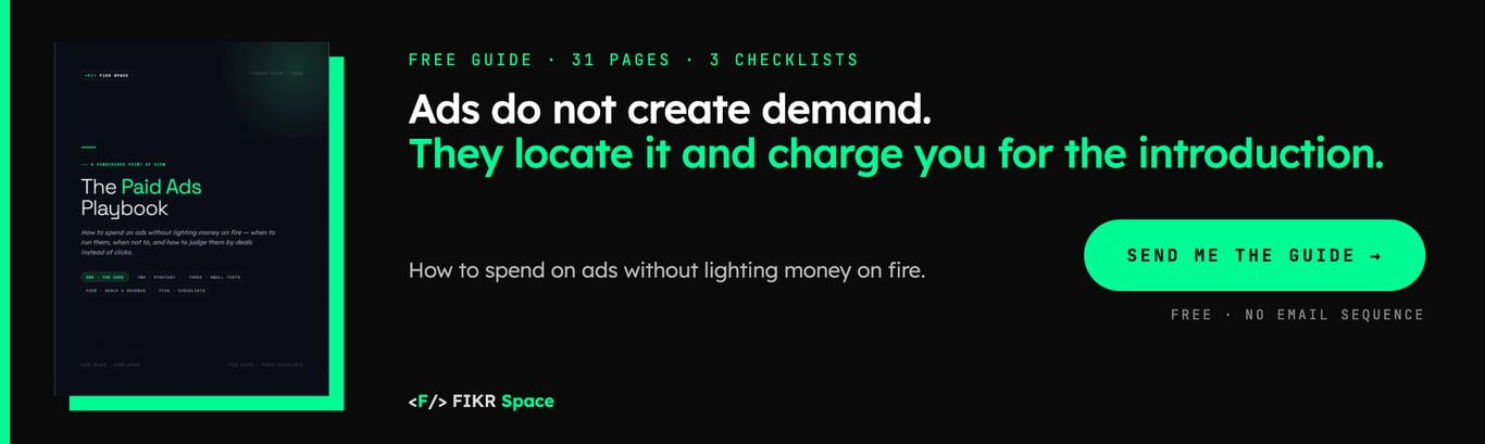 Free guide, 31 pages: The Paid Ads Playbook. Send me the guide.