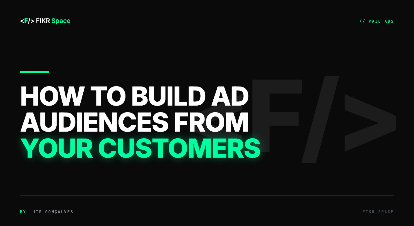 Cover of the FIKR Space guide: How to Build Ad Audiences From Your Customers