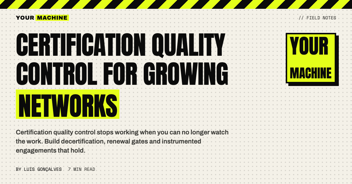 Certification Quality Control for Growing Networks