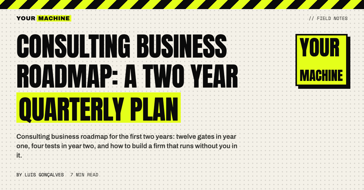 Consulting Business Roadmap: A Two Year Quarterly Plan