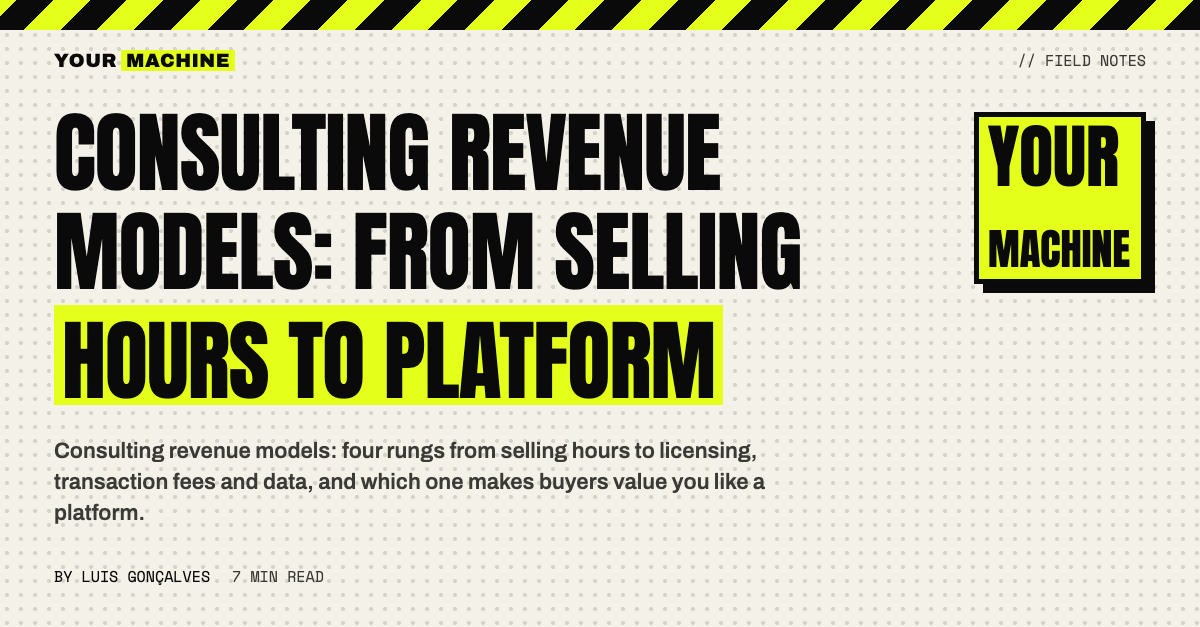 Consulting Revenue Models: From Selling Hours to Platform
