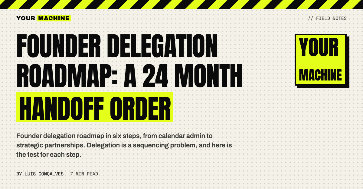 Founder Delegation Roadmap: A 24 Month Handoff Order