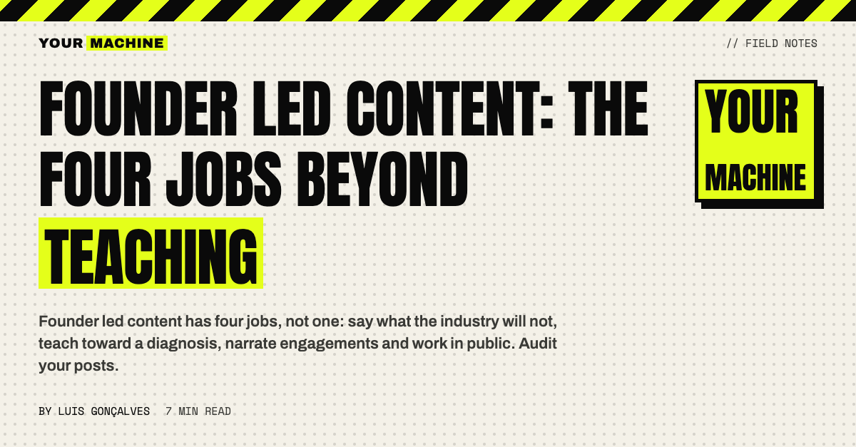 Founder Led Content: The Four Jobs Beyond Teaching