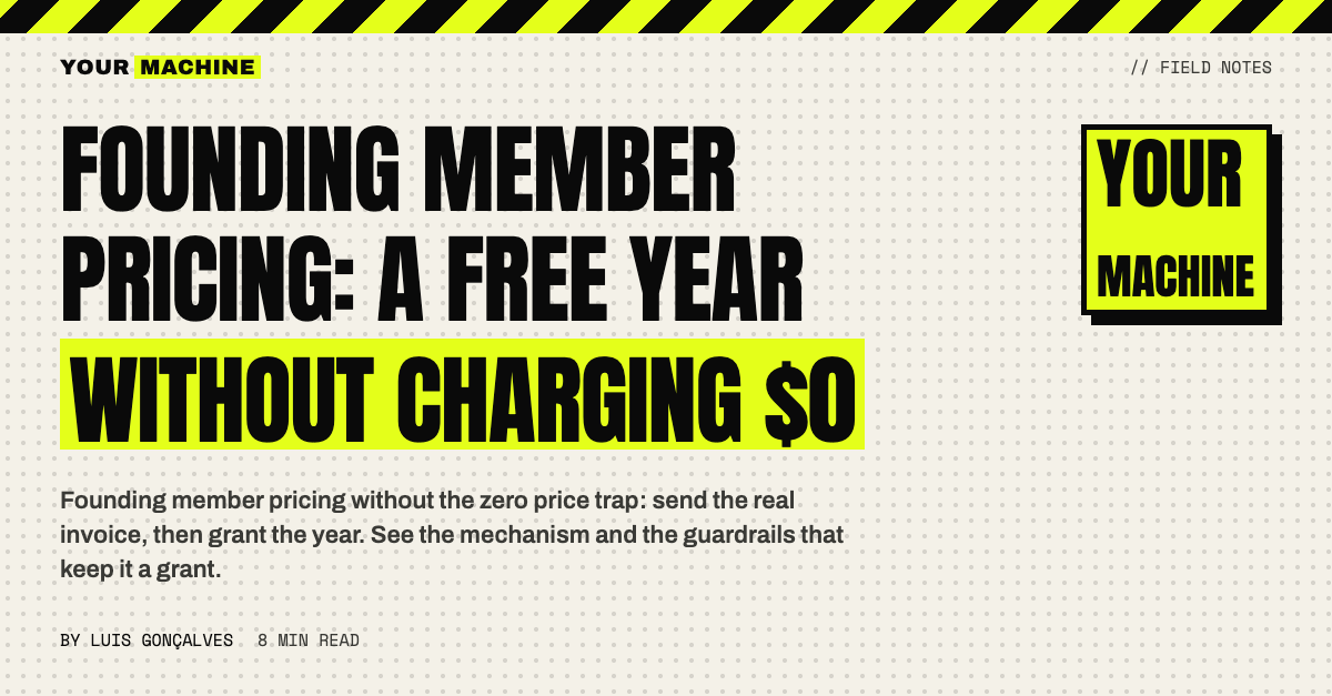 Founding Member Pricing: A Free Year Without Charging $0