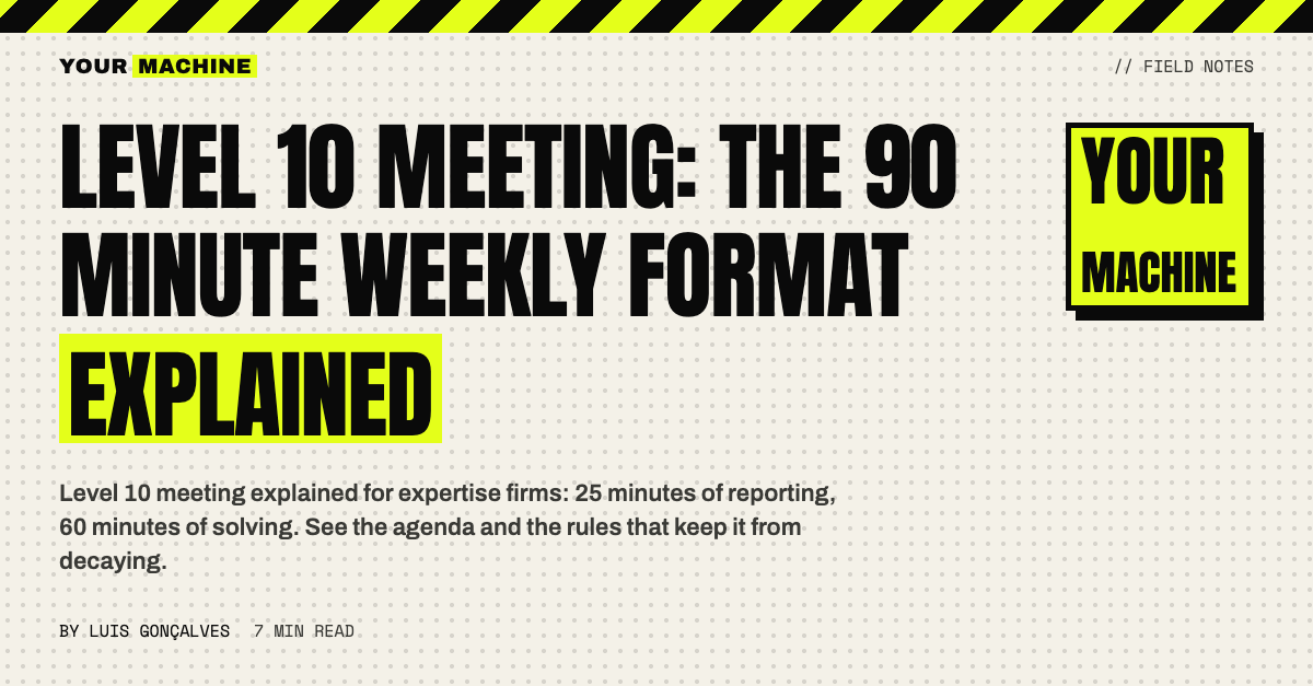Level 10 Meeting: The 90 Minute Weekly Format Explained