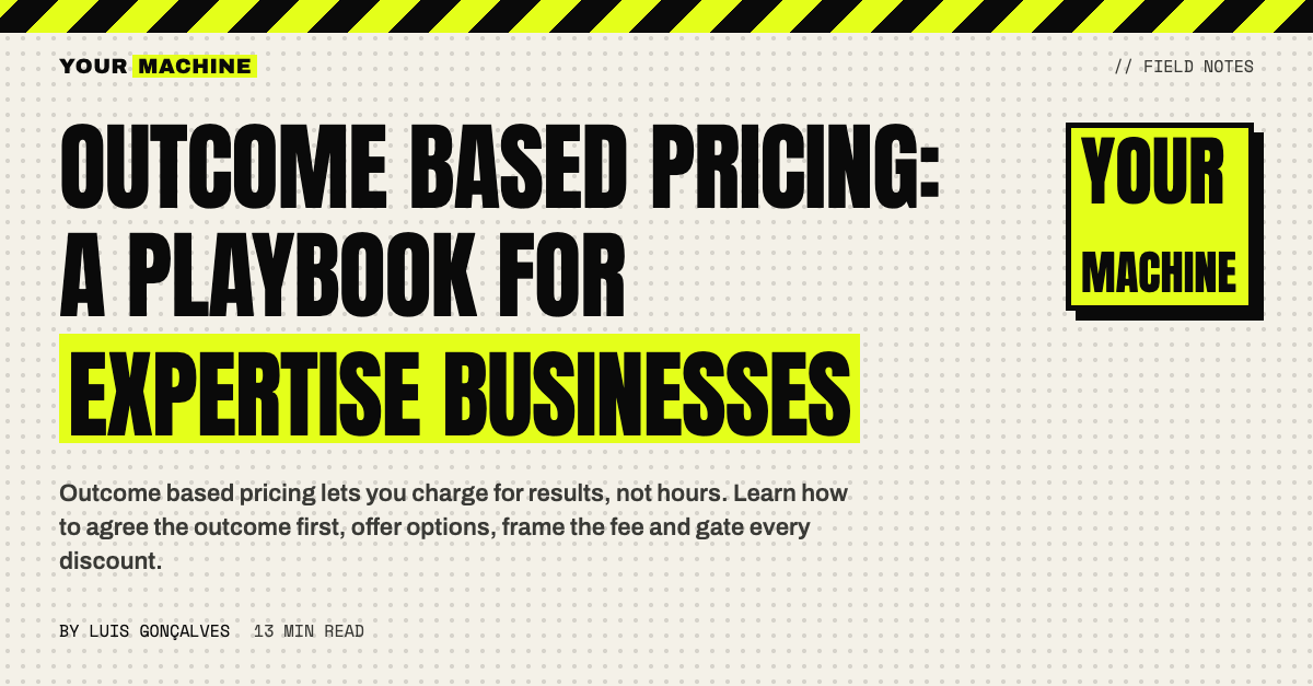 Outcome Based Pricing: A Playbook for Expertise Businesses