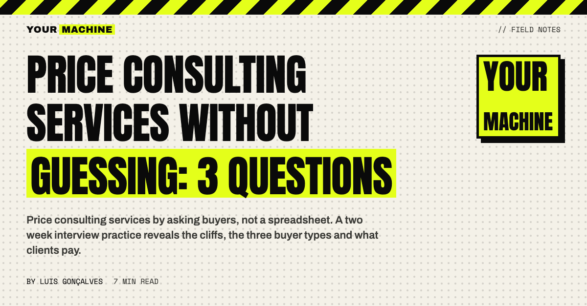 Price Consulting Services Without Guessing: 3 Questions