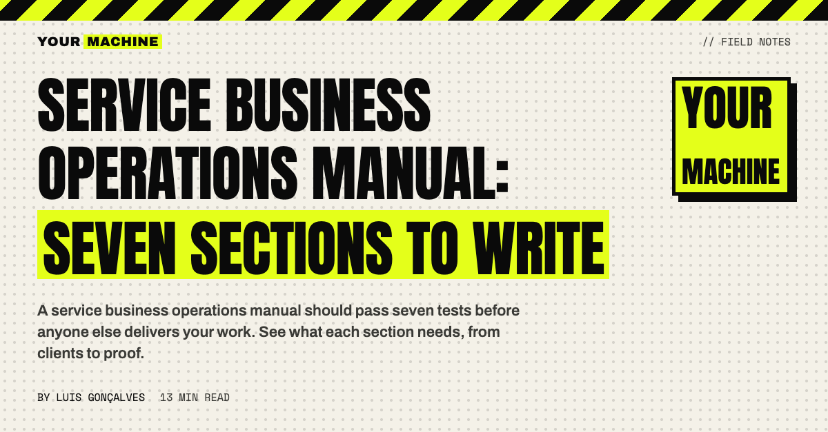 Service Business Operations Manual: Seven Sections to Write