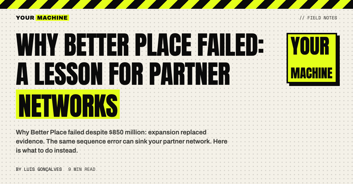Why Better Place Failed: A Lesson for Partner Networks