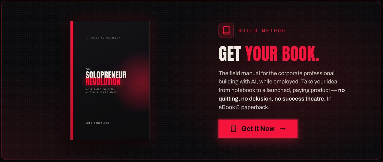 The Solopreneur Revolution book by Luis Gonçalves — sell before you ship, quit when you're ready. Get it in eBook and paperback
