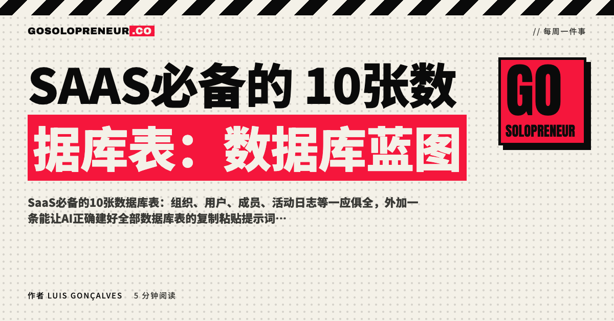 SaaS必备的10张数据库表：数据库蓝图
