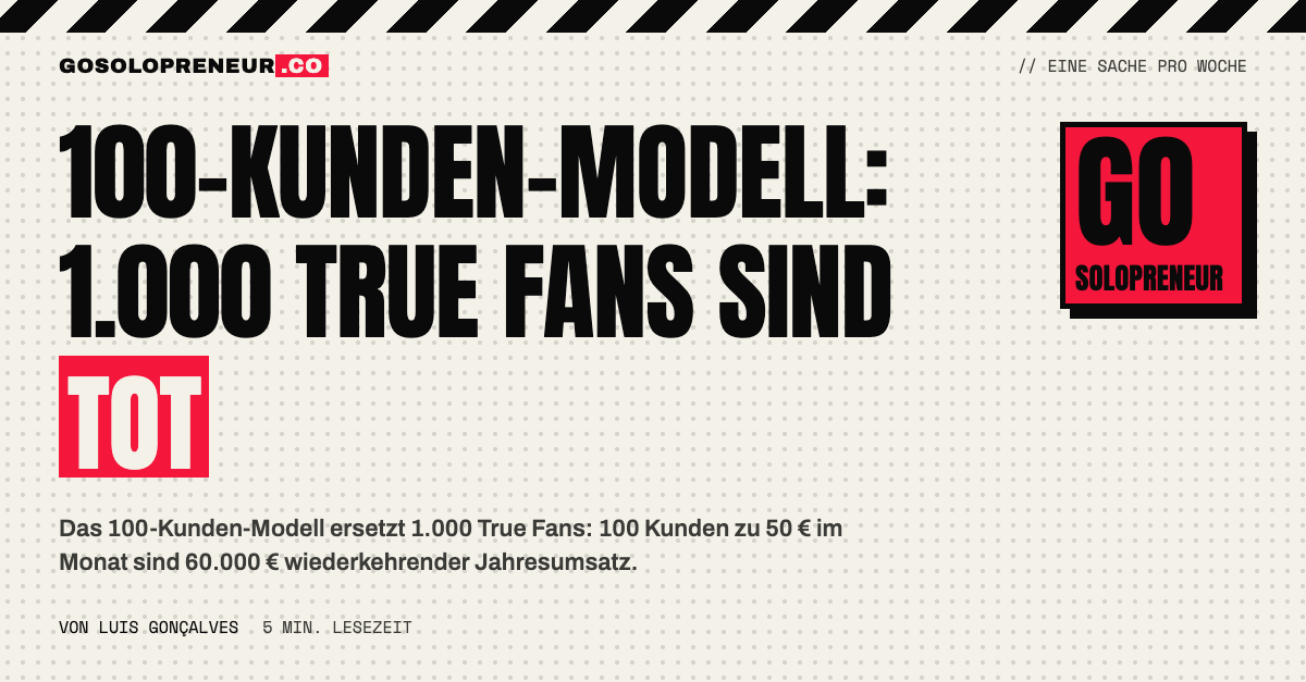 Das 100-Kunden-Modell: 100 zahlende Kunden statt 1.000 True Fans