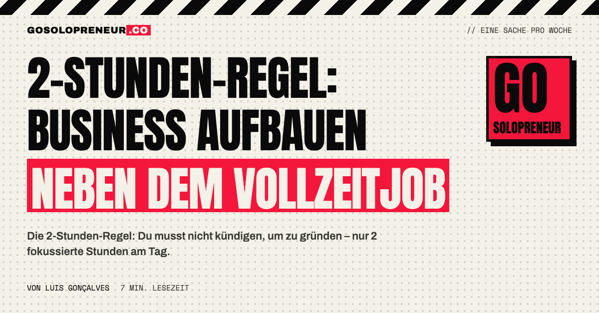 2-Stunden-Regel: Business aufbauen neben dem Vollzeitjob