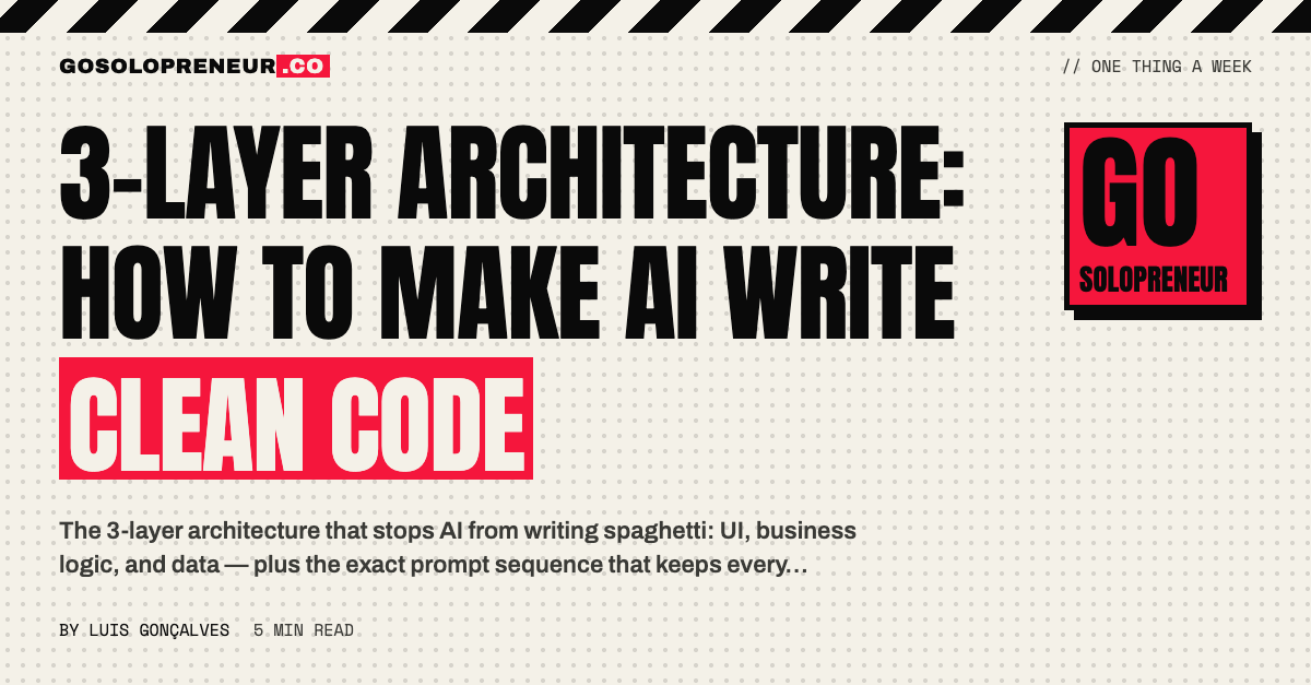 3-Layer Architecture: How to Make AI Write Clean Code