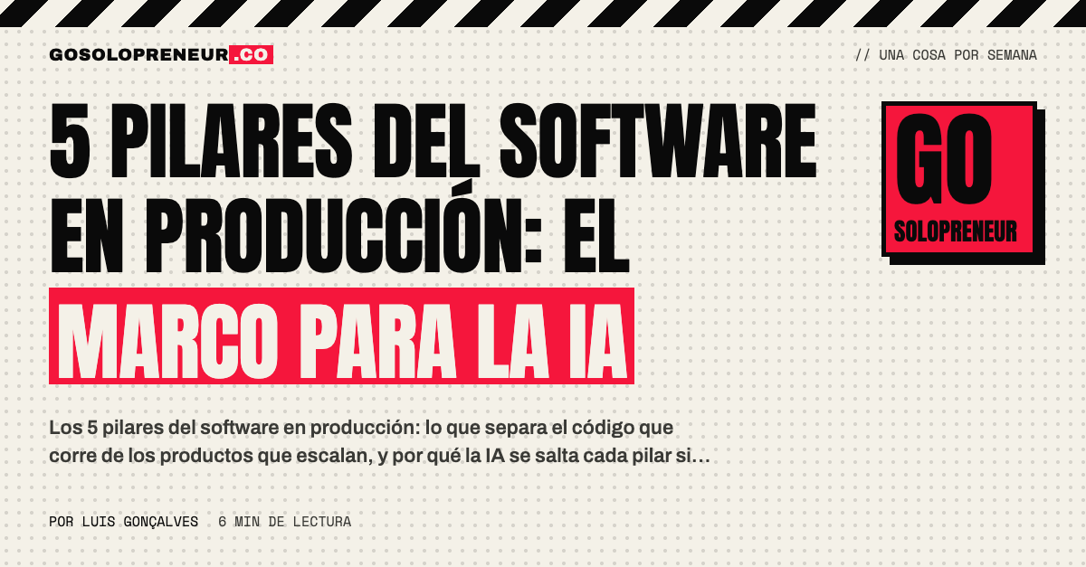 Los 5 pilares del software en producción: del código que corre a los productos que escalan