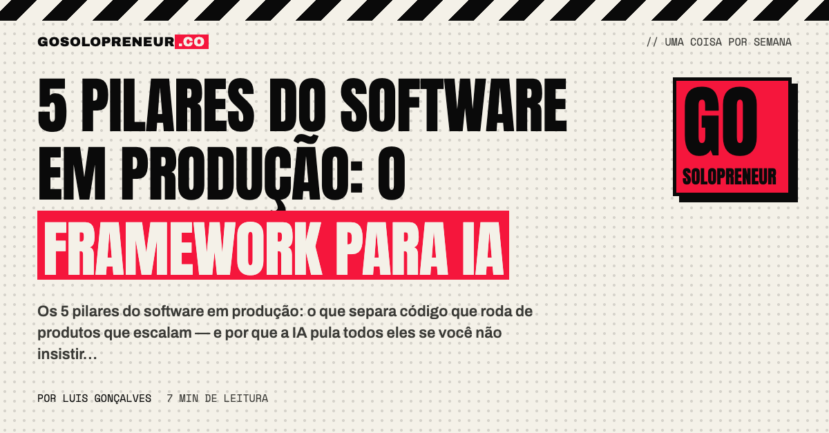 5 pilares do software em produção: o framework para IA