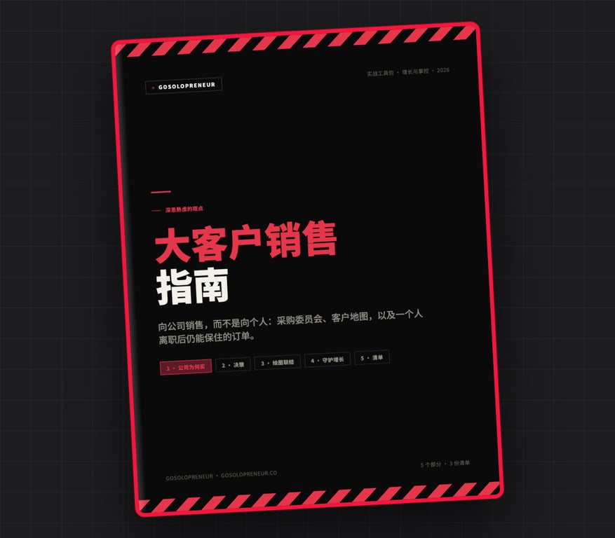 大客户销售指南:The Account-Based Selling Playbook，免费指南封面