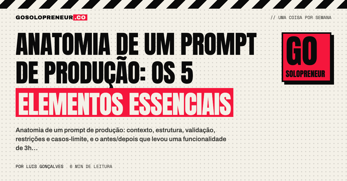 Anatomia de um prompt de produção: os 5 elementos essenciais