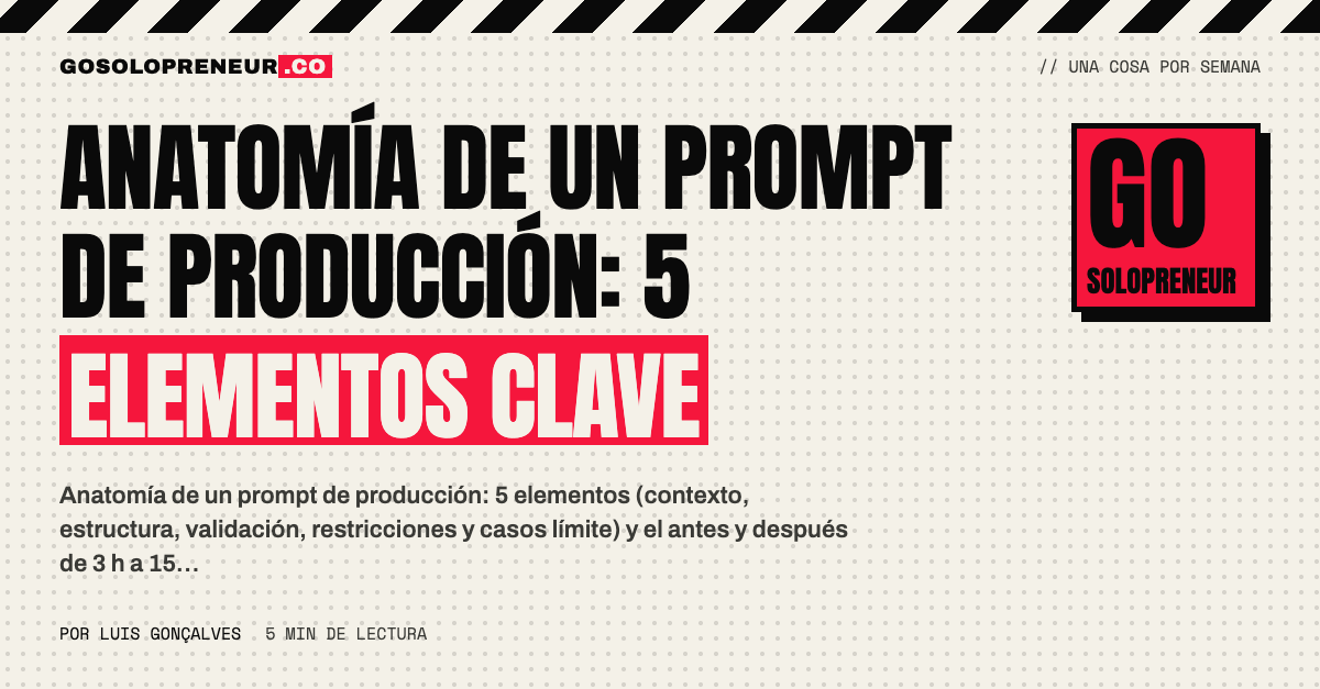 Anatomía de un prompt de producción: los cinco elementos de un prompt que entrega código