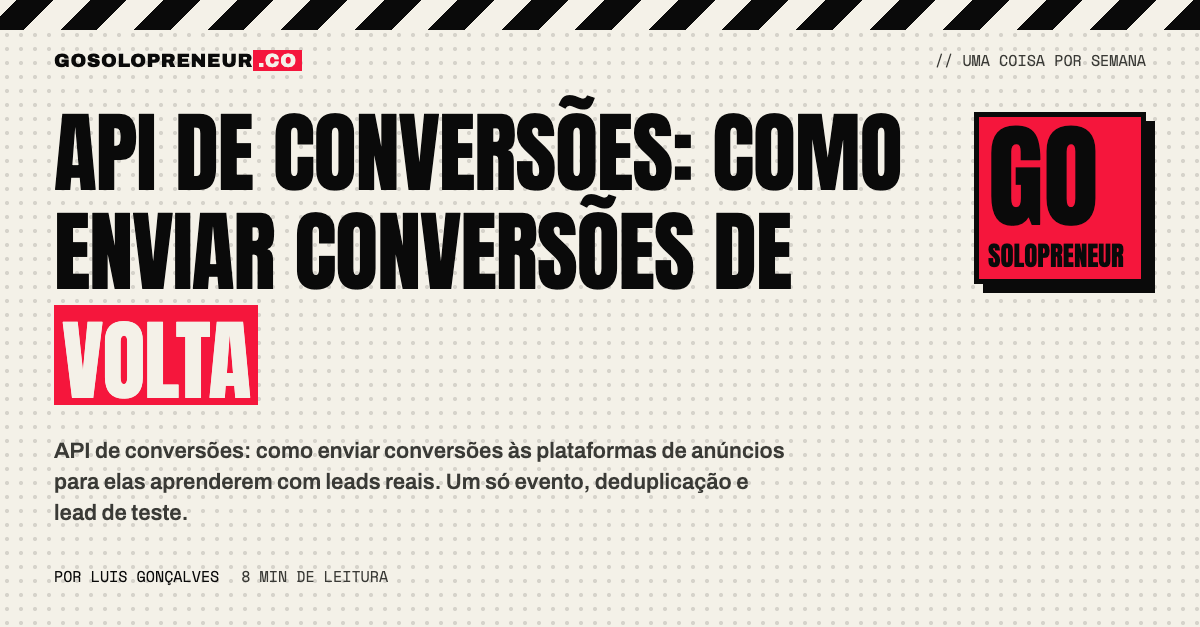 Pessoa a verificar uma lead de teste na API de conversões antes do lançamento