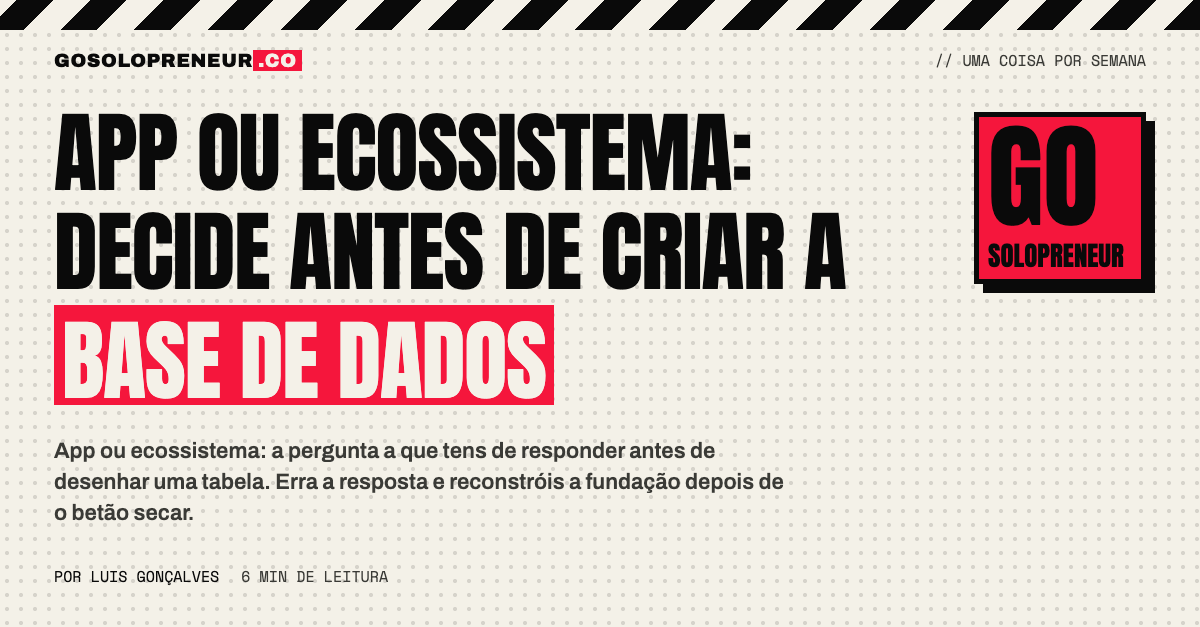 App ou ecossistema: decide antes de criar a base de dados