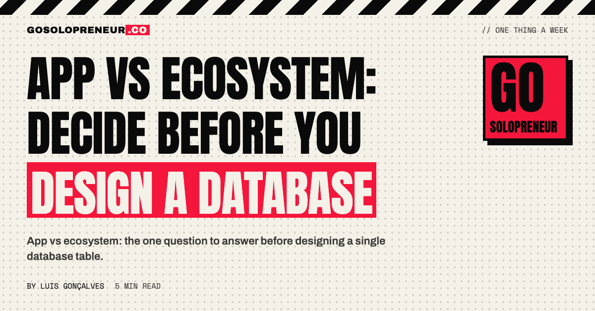 App vs Ecosystem: Decide Before You Design a Database