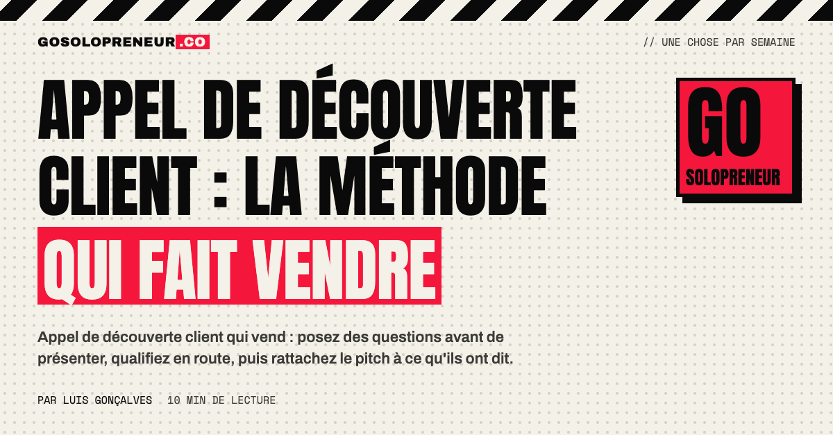 Solopreneur en appel de découverte client avec ses cinq questions