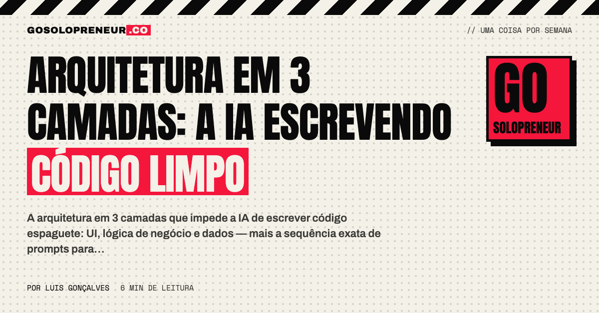 Arquitetura em 3 camadas: a IA escrevendo código limpo