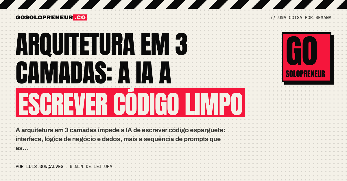 Arquitetura em 3 camadas: a IA a escrever código limpo