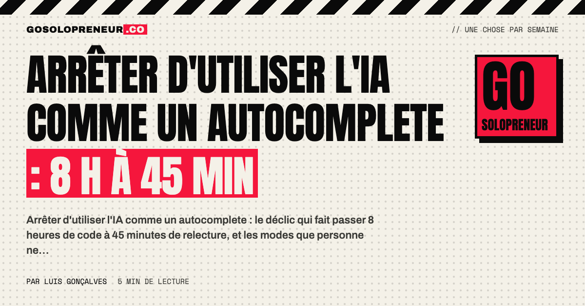 Arrêter d'utiliser l'IA comme un autocomplete : un directeur qui relit le travail de l'IA au lieu de taper le code