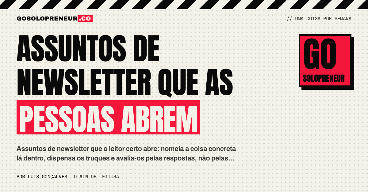Assuntos de newsletter que as pessoas abrem
