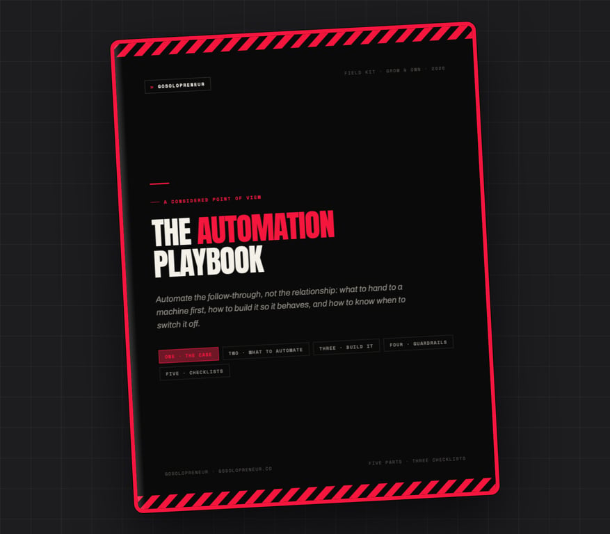Az Automatizálás playbook, az ingyenes útmutató borítója