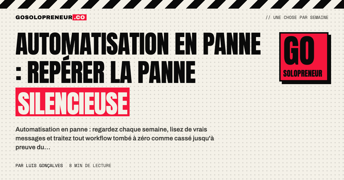 Automatisation en panne : un tableau de bord de workflow dont les compteurs sont tombés à zéro