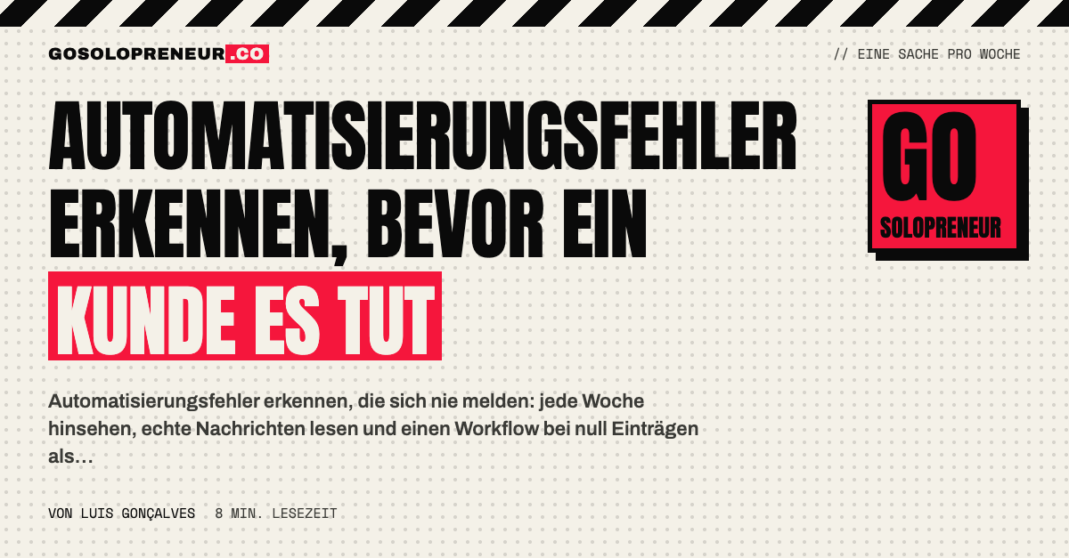 Automatisierungsfehler erkennen: Ein Solopreneur prüft die Zahlen seiner Workflows in der wöchentlichen halben Stunde