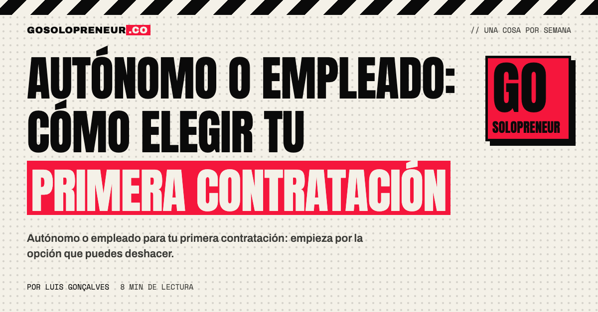 Balanza con un autónomo y un empleado para elegir la primera contratación