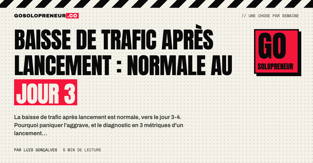 Baisse de trafic après lancement : la courbe qui chute au troisième jour