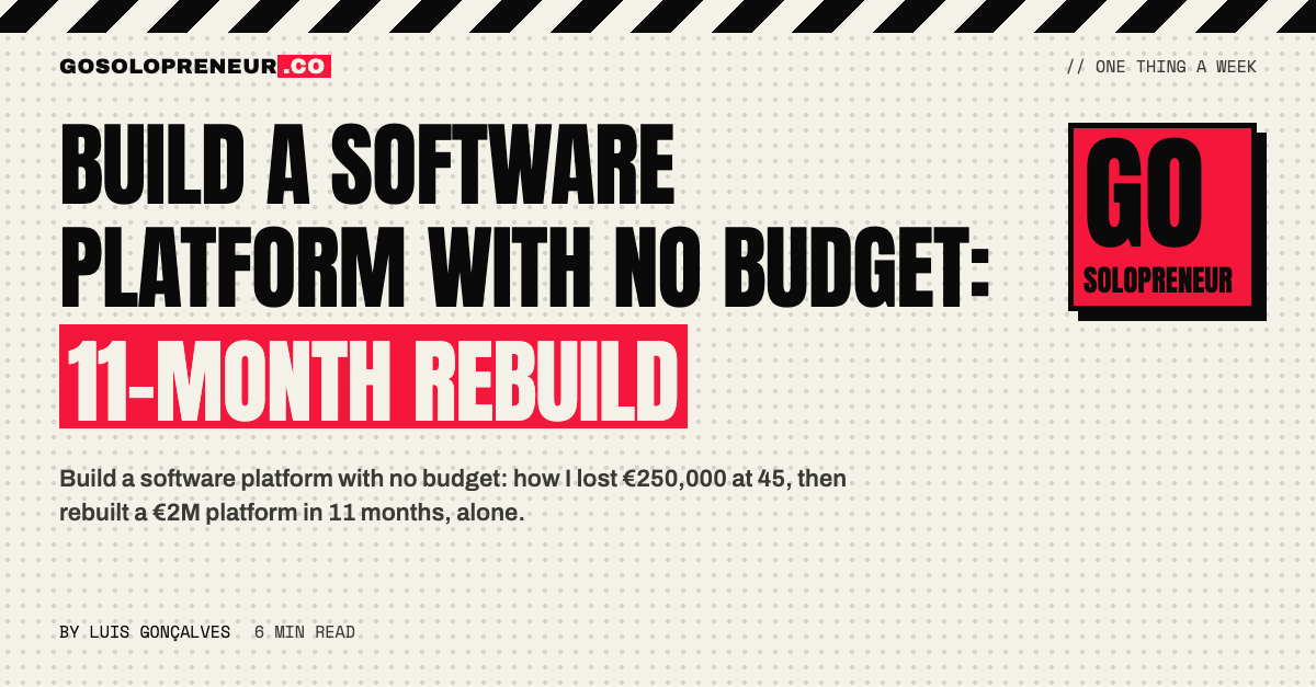Build a Software Platform With No Budget: 11-Month Rebuild