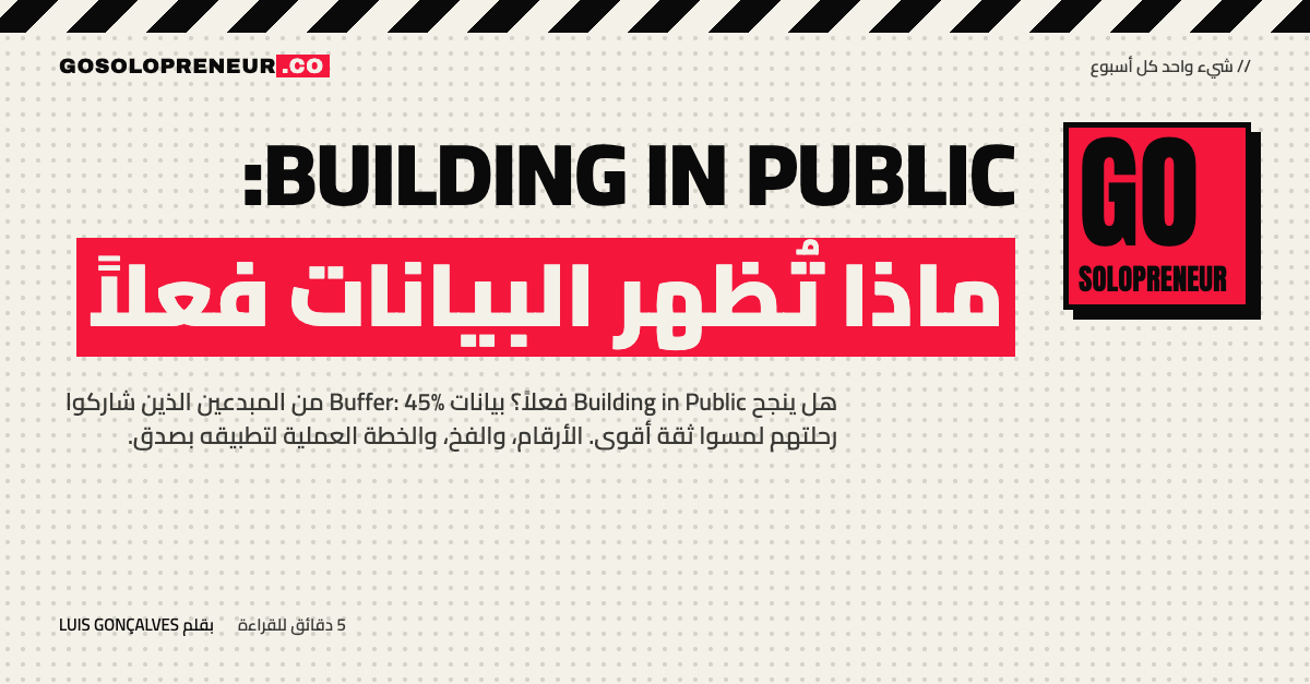 غلاف مقال Building in Public: ماذا تُظهر البيانات فعلاً