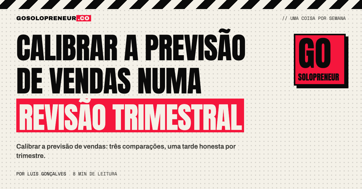 Calibrar a previsão de vendas numa revisão trimestral, por escrito