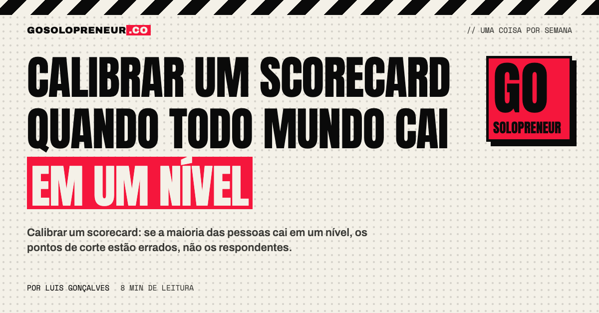 Gráfico de distribuição de resultados usado para calibrar um scorecard, com oitenta por cento em um nível