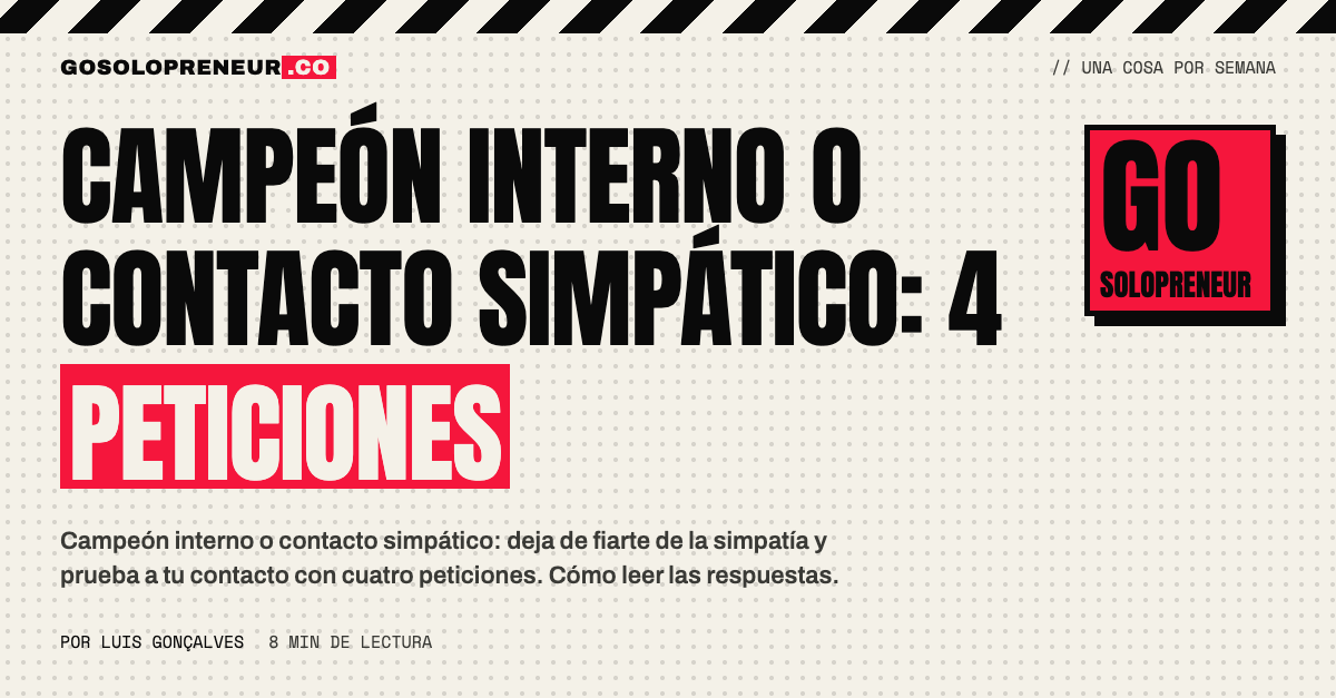 Campeón interno o contacto simpático: dos personas frente a una mesa, una de ellas pone su nombre en juego