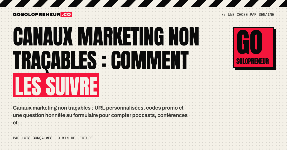 Podcast, conférence et bouche-à-oreille reliés par une URL personnalisée, un code promo et une question de formulaire