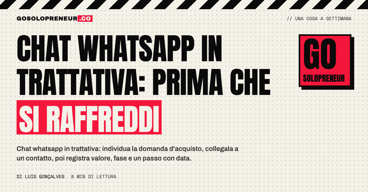 Chat WhatsApp in trattativa: come non perdere un lead