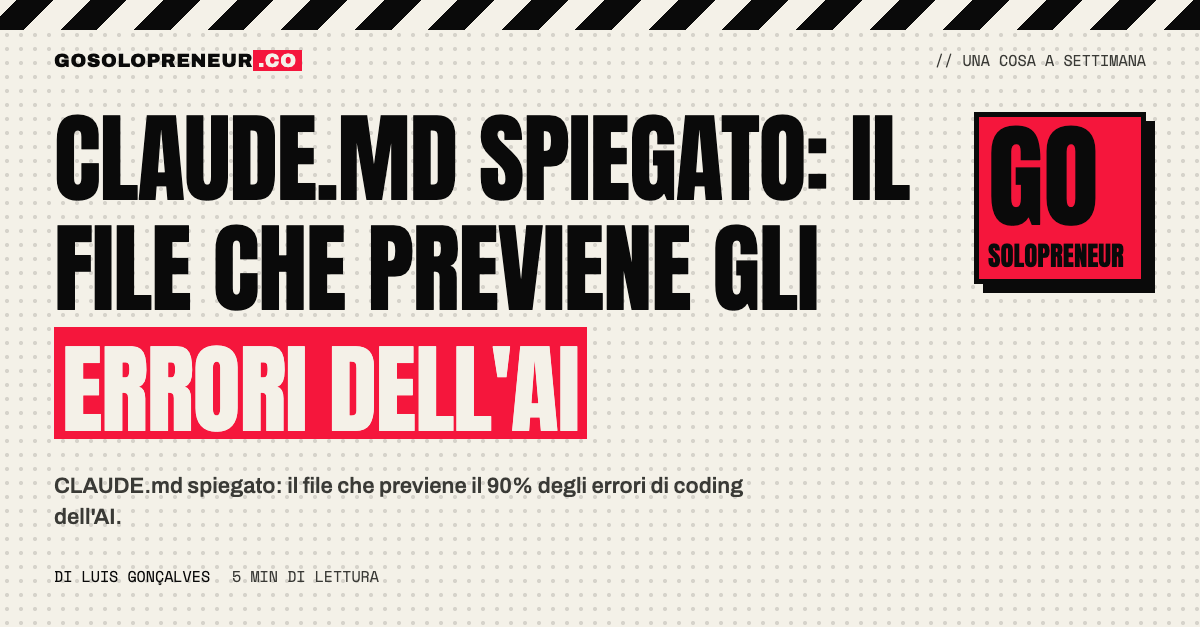 CLAUDE.md spiegato: il file che previene gli errori dell'AI nel tuo codice