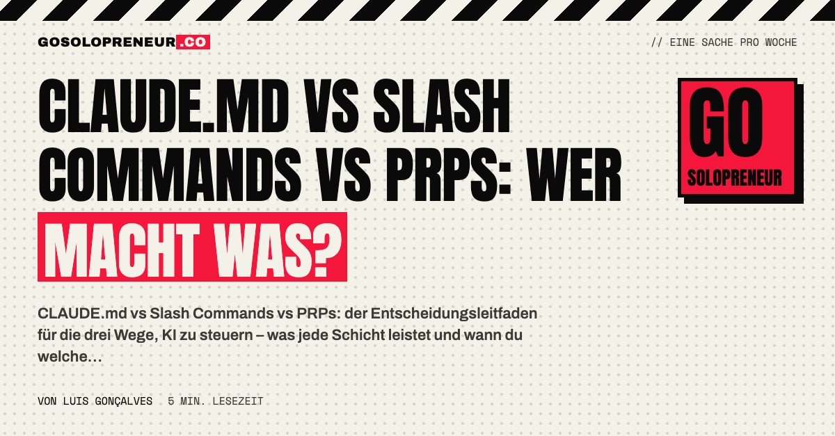 CLAUDE.md vs Slash Commands vs PRPs: der Entscheidungsleitfaden