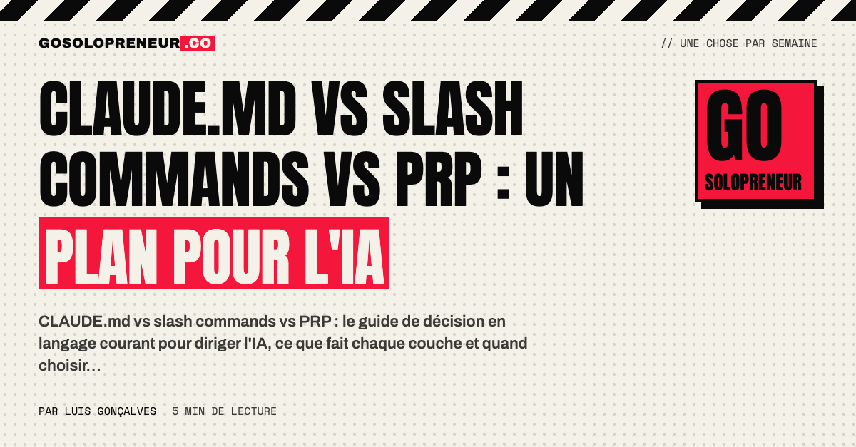 CLAUDE.md vs slash commands vs PRP : les trois couches pour diriger un assistant de code par IA