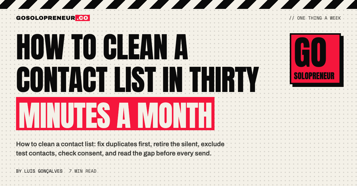How to Clean a Contact List in Thirty Minutes a Month