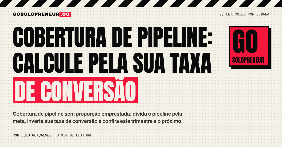 Cobertura de pipeline calculada a partir da sua taxa de conversão