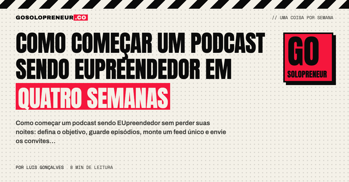 Calendário de quatro semanas para começar um podcast